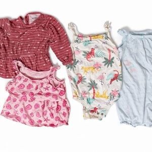 Carter's Girls Multi-Color One-Piece Romper Set - Pink, Red, Blue, White